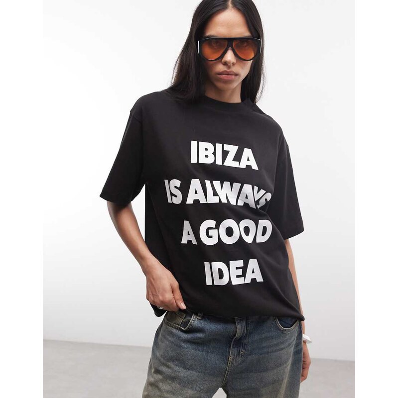 ASOS Weekend Collective Weekend Collective Ibiza slogan oversized t 115715892