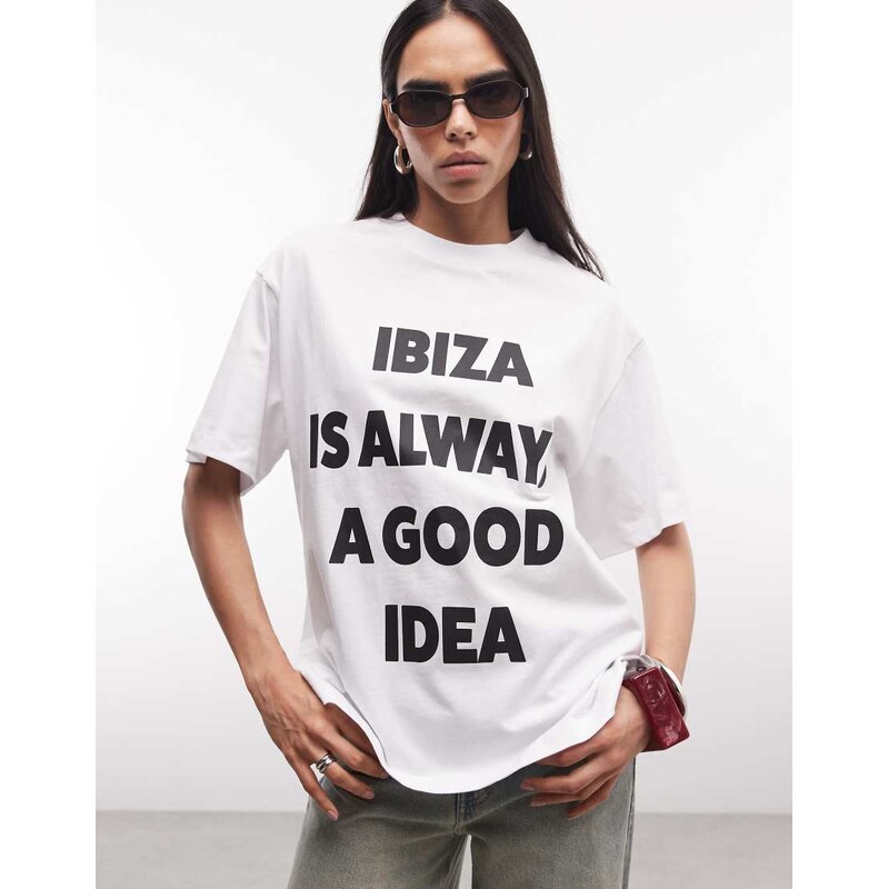 ASOS Weekend Collective Weekend Collective Ibiza slogan oversized t 115715893