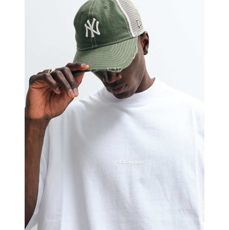 Pegador logo boxy oversized fit t-shirt in white gum