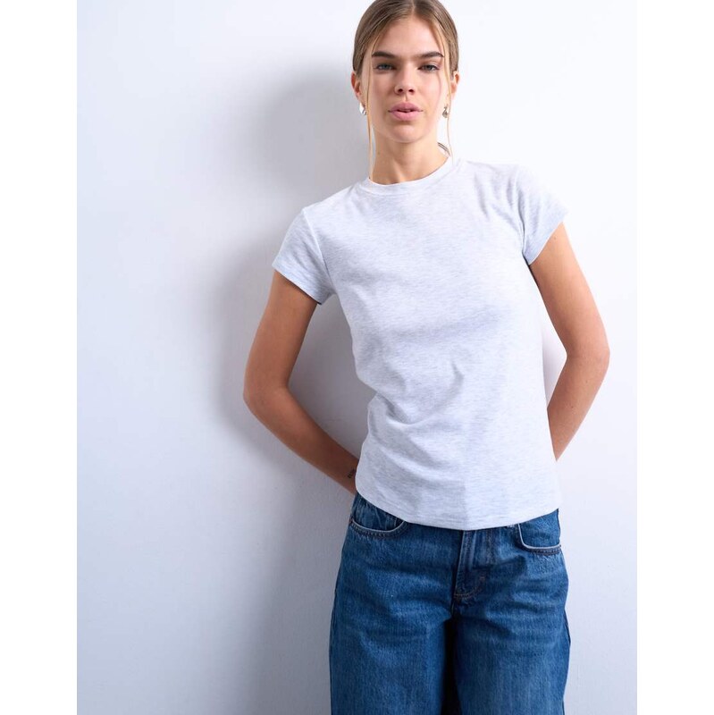 Topshop everyday tee in grey marl