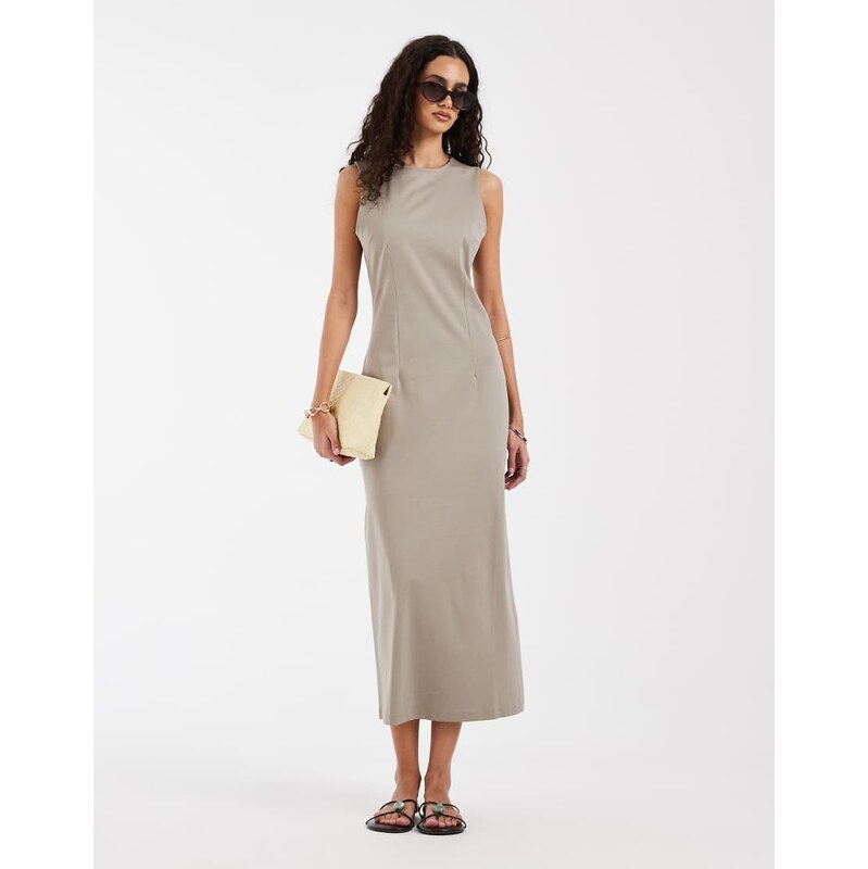 & Other Stories sleevless jersey maxi dress with back split in