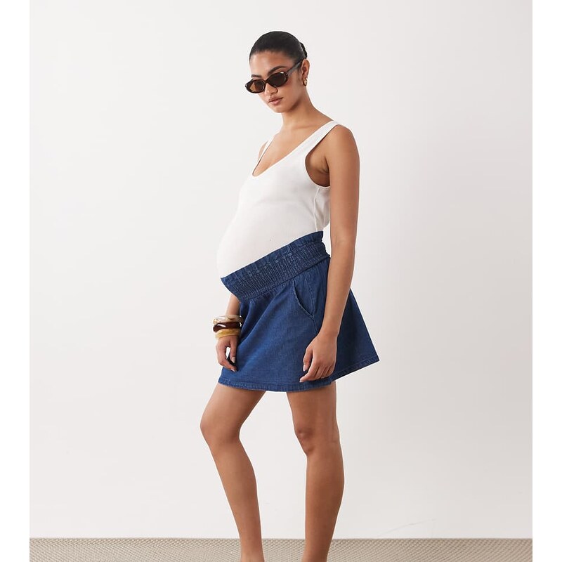 Mama.licious Mamalicious Maternity shirred waist under the bump denim 115715740