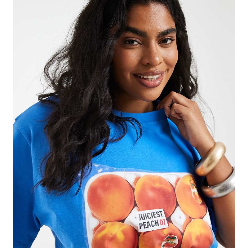ASOS Curve ASOS DESIGN Curve oversized T-shirt with peaches graphic in 115715751