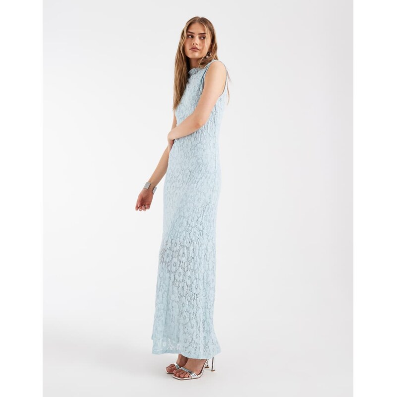Object all over floral lace high neck sleeveless maxi dress in soft 115715868