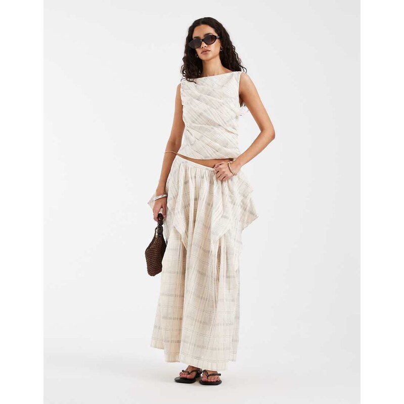 & Other Stories co-ord sheer organza maxi skirt with hanky hem in off 115715966