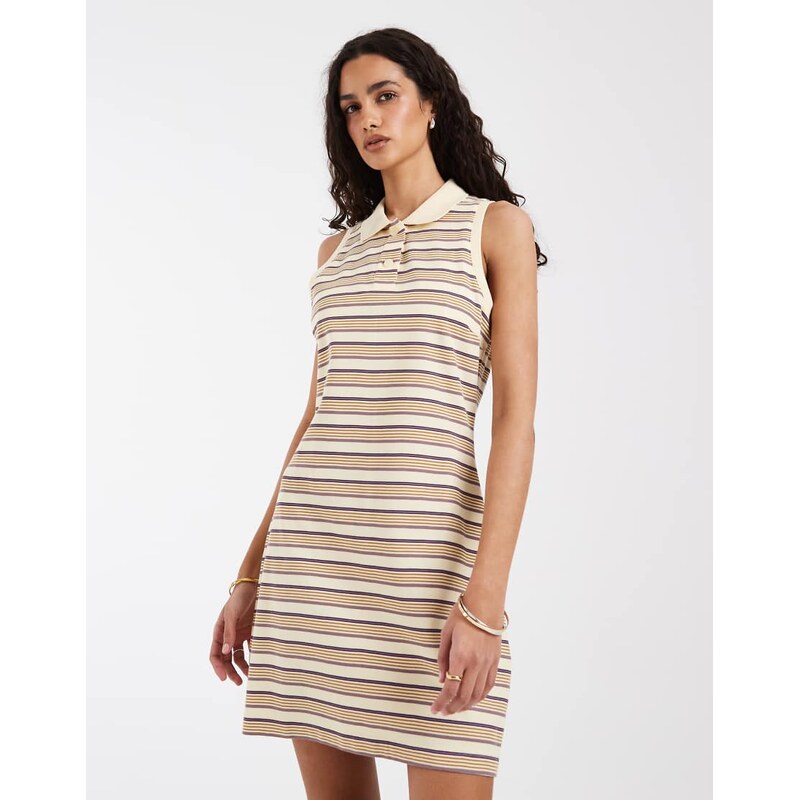 & Other Stories mini dress with button collar detail in light lemon 115716035