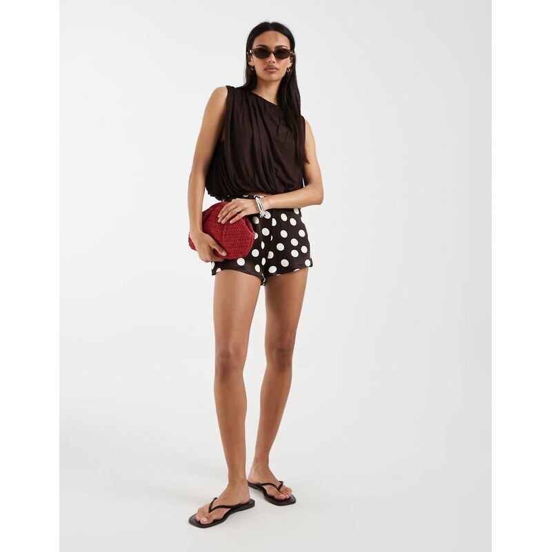 ASOS DESIGN linen blend micro shorts in-Multi 115716091