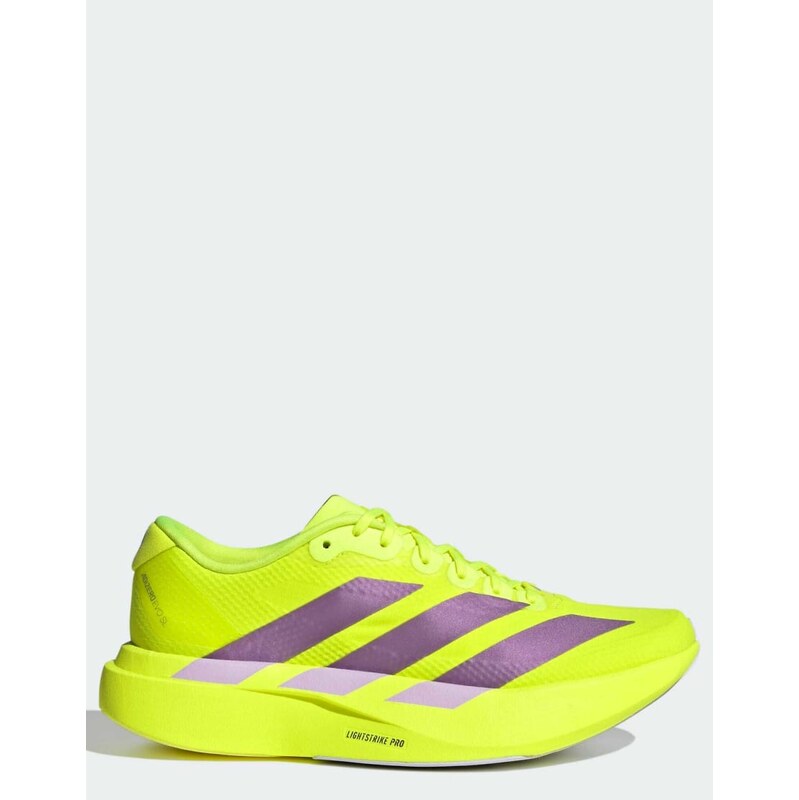 adidas performance Adizero evo sl running shoes in yellow and purple 115716204