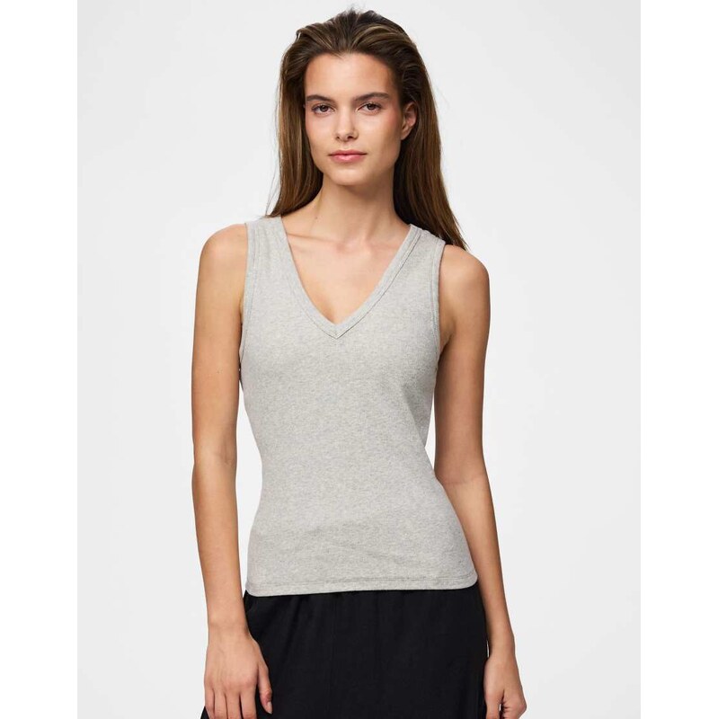 Pieces Tank top in light grey melange1 115716208