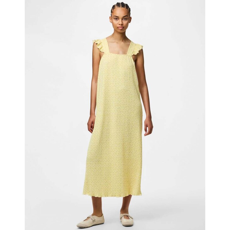Pieces Midi dress in french vanilla-Neutral