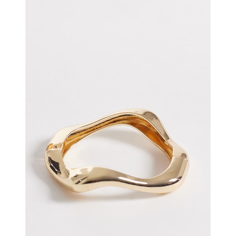 South Beach chunky molten bangle in gold 115743869