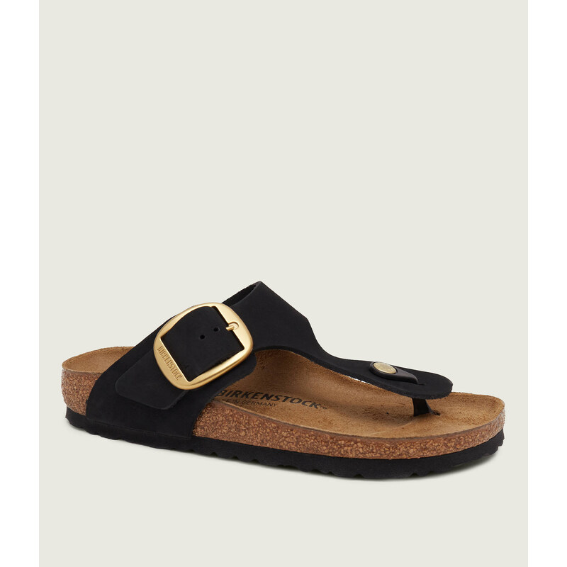 Birkenstock Kožené žabky Gizeh Big Buckle LENB | narrow fit