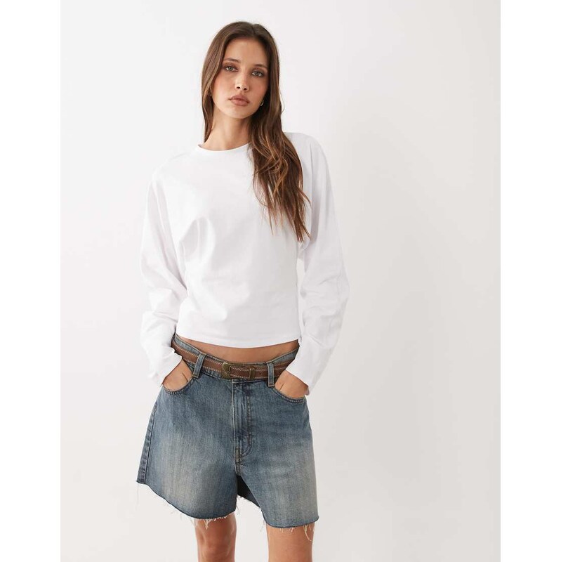 Cotton On Blair batwing long sleeve top in white