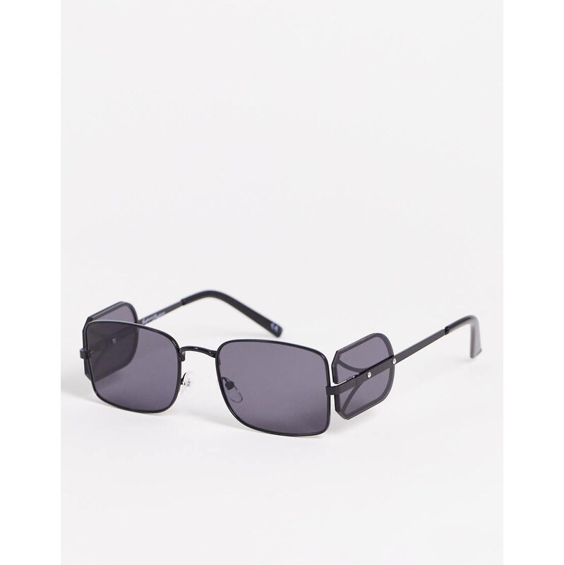 Jeepers Peepers slim square sunglasses with side lens in black 115718500