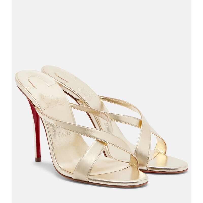 Christian Louboutin Mulazee Cross metallic leather sandals