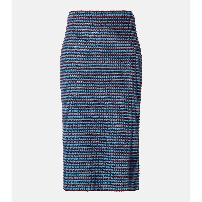 Alaia AlaÃ¯a Crochet cotton pencil skirt