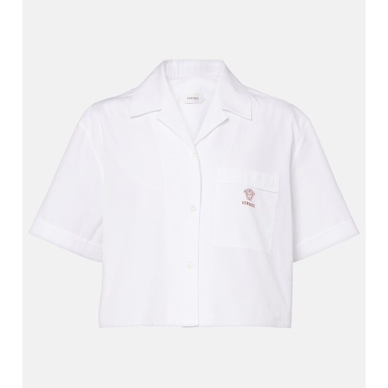 Versace Cropped cotton poplin shirt