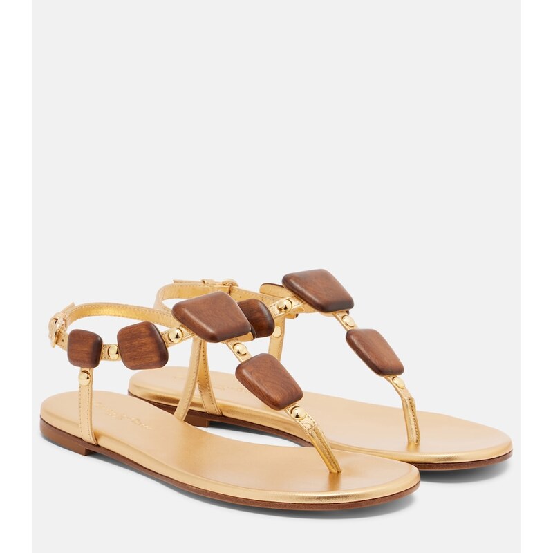 Gianvito Rossi Munduk embellished leather thong sandals