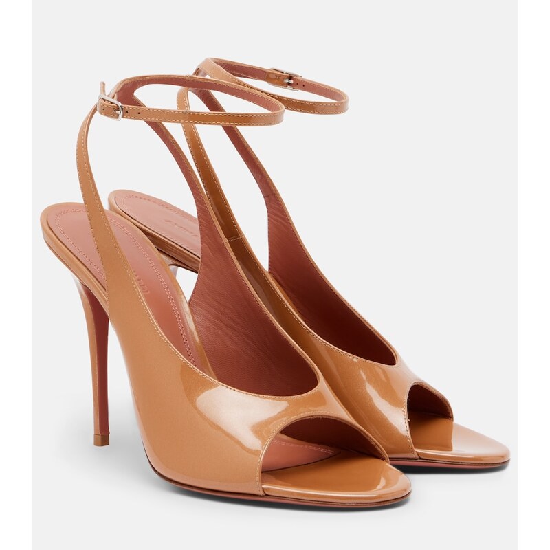 Amina Muaddi Anok patent leather slingback sandals