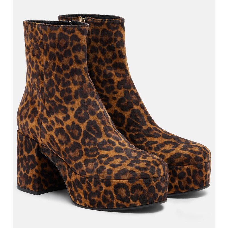 Gianvito Rossi Sally leopard-print suede ankle boots