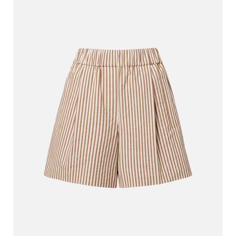 Brunello Cucinelli Striped cotton-blend shorts