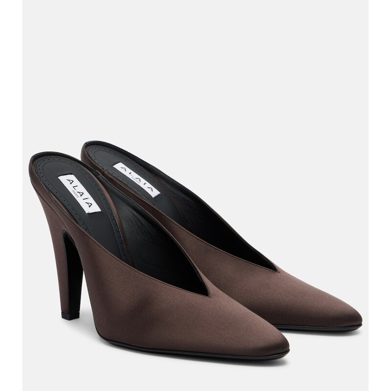 Alaia AlaÃ¯a Cone satin mules