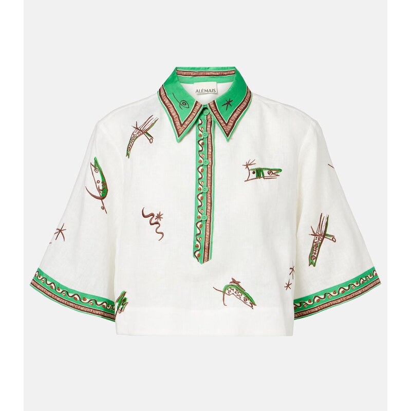 Alemais AlÃmais Wanda embroidered linen shirt