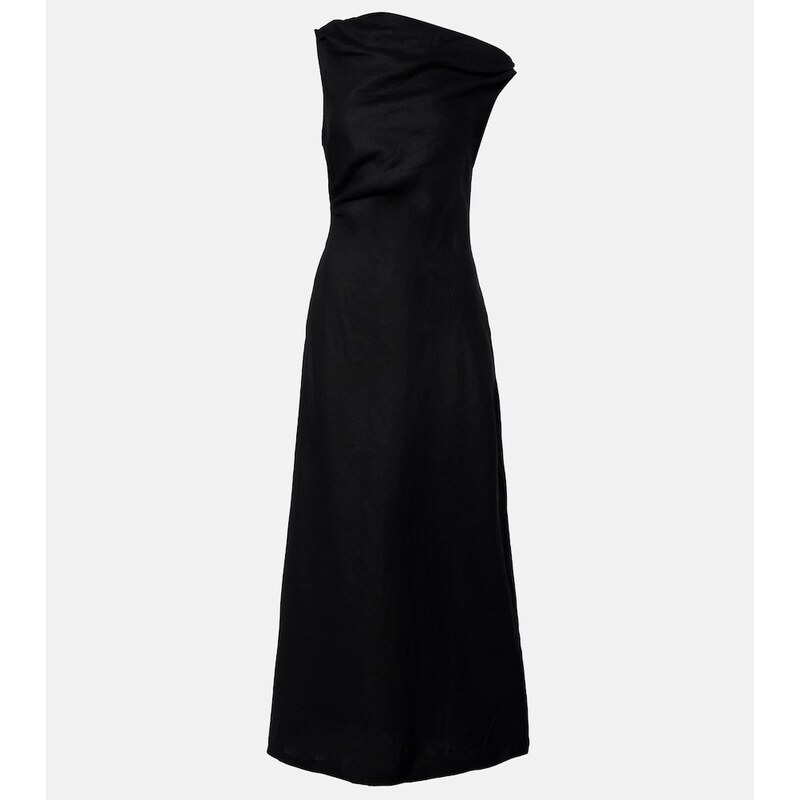 Faithfull Sius asymmetric linen midi dress