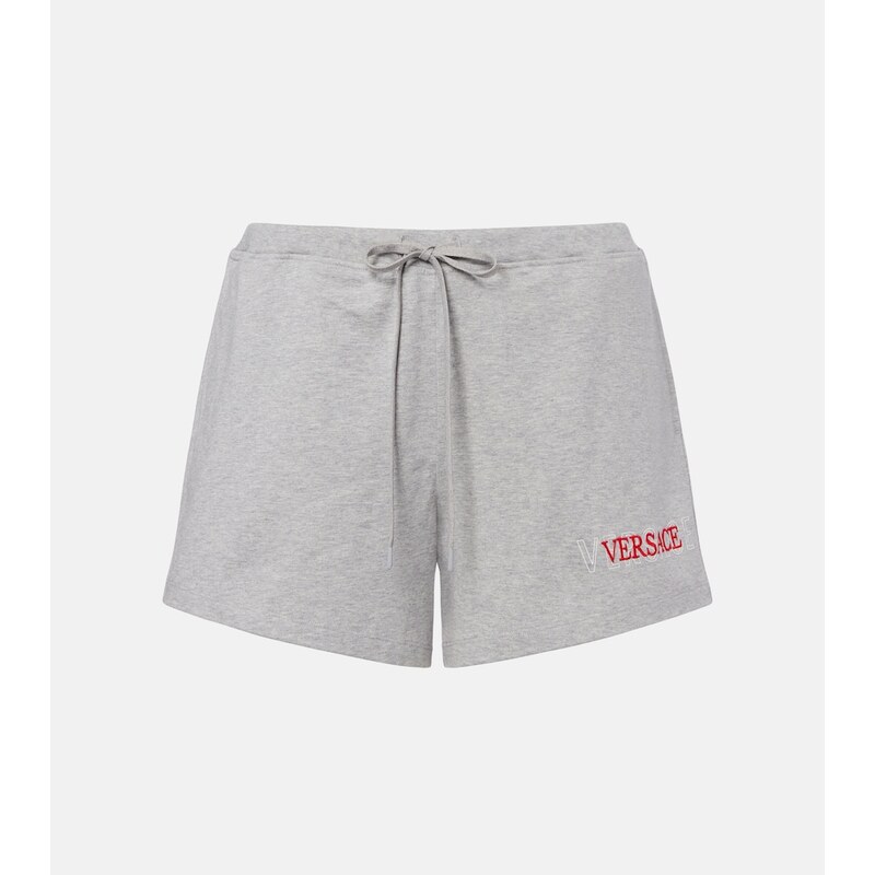 Versace Logo cotton jersey shorts