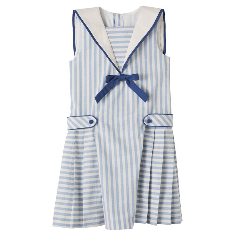 Pepa London Striped bow-detail cotton dress