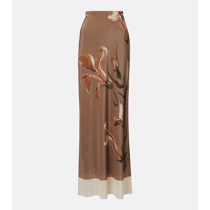 SIR Azaliea floral silk maxi skirt