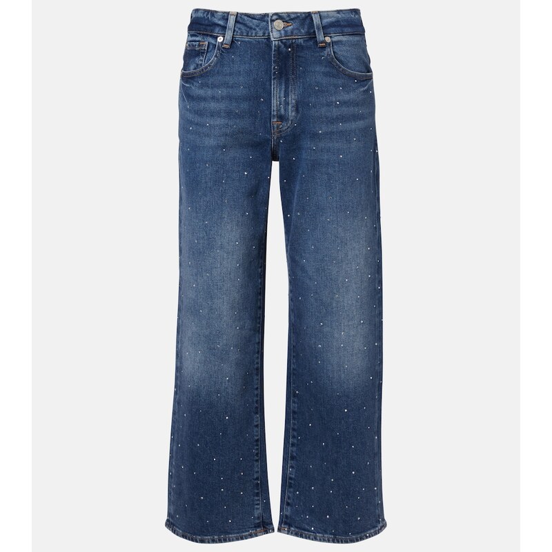 7 For All Mankind Stovepipe embellished straight jeans