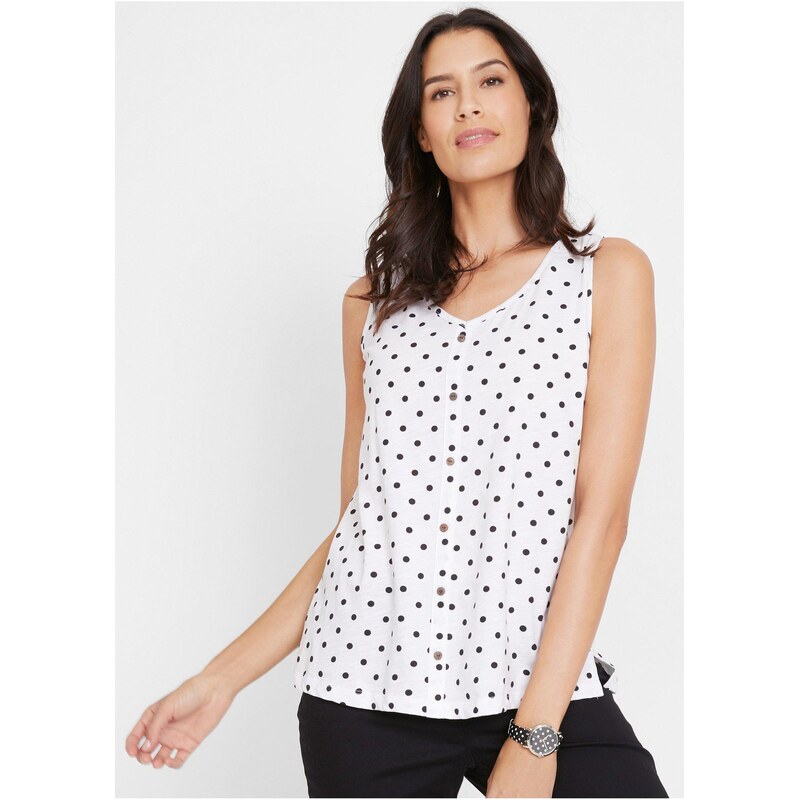 bonprix Top s knoflíkovou légou bílá Žena 115719636