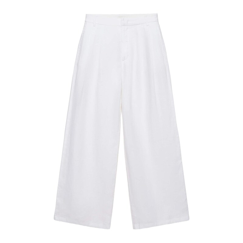 Pull&Bear Kalhoty se sklady v pase bílá 115722297