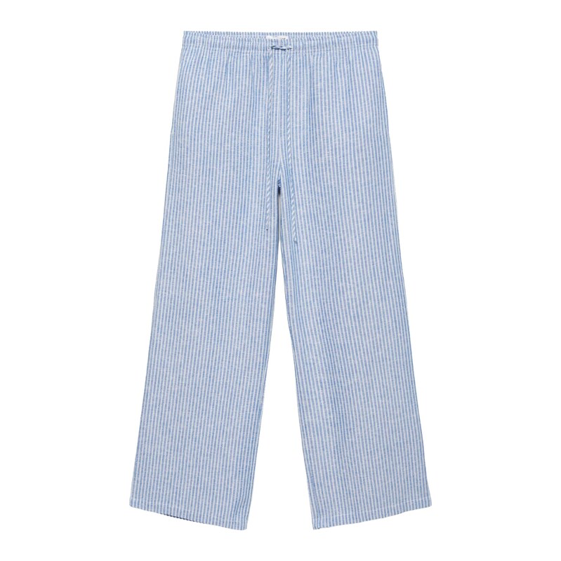 Pull&Bear Kalhoty světlemodrá / bílá 115722302