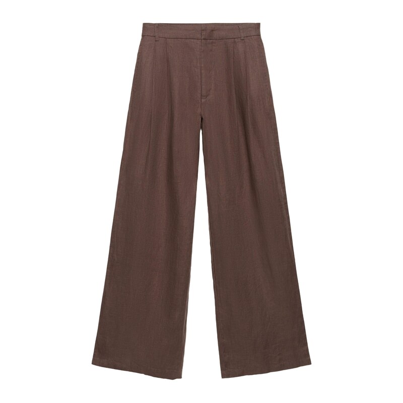 Pull&Bear Kalhoty se sklady v pase hnědá 115722301