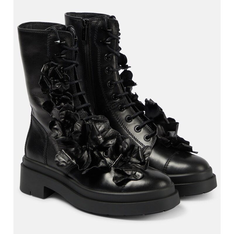 Jimmy Choo Nari Flowers leather combat boots