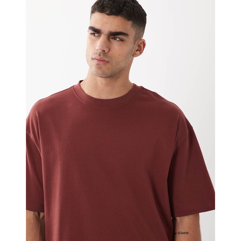 ASOS DESIGN heavyweight boxy oversized t-shirt in red
