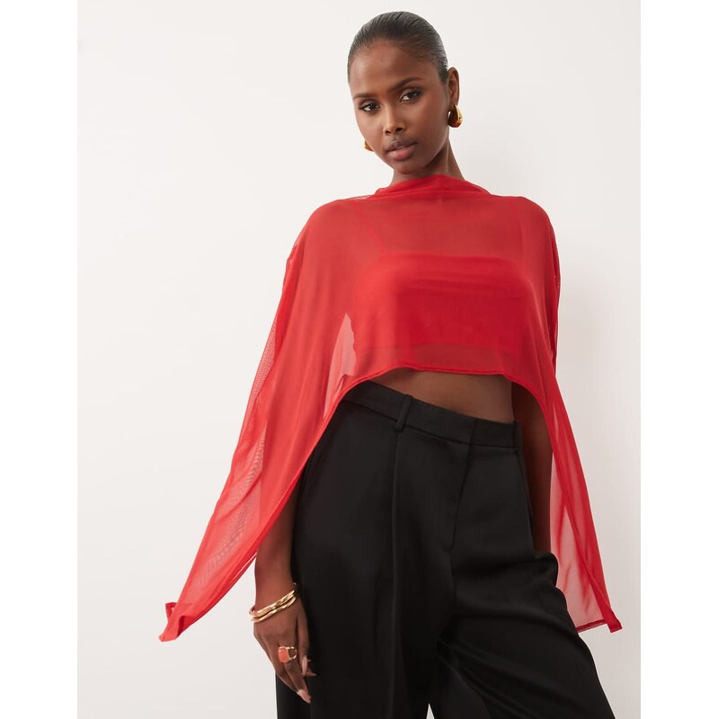 ASOS DESIGN mini cape bralet 2-in-1 top in red 115723549