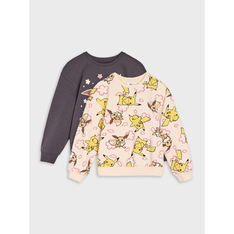 Sinsay - Mikina typu crewneck Pokémon 2 pack - šedá