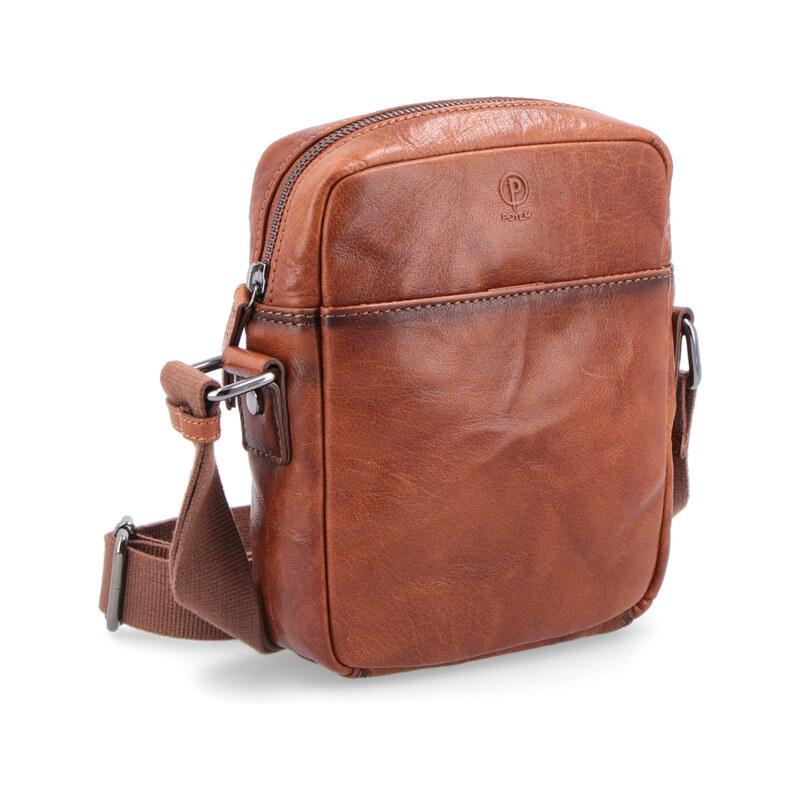Kožená taška crossbody Poyem koňaková 2213 Poyem KO