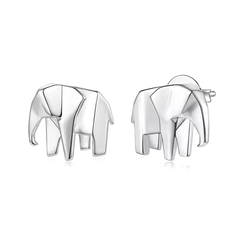 GRACE Silver Jewellery Stříbrné náušnice Origami slon - stříbro 925 115727918