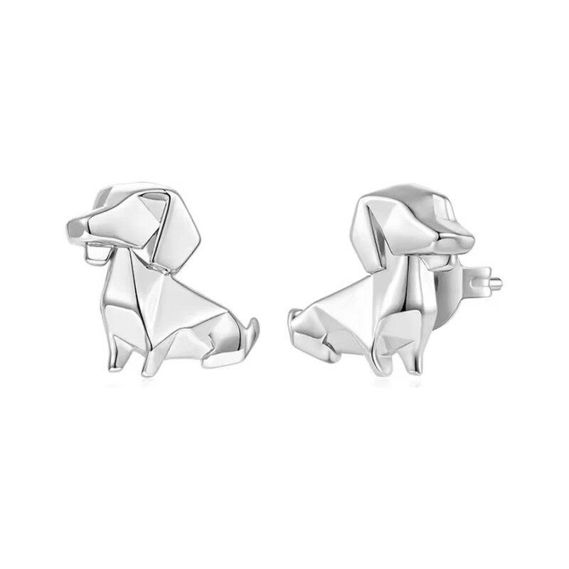GRACE Silver Jewellery Stříbrné náušnice Origami jezevčík - stříbro 115727919