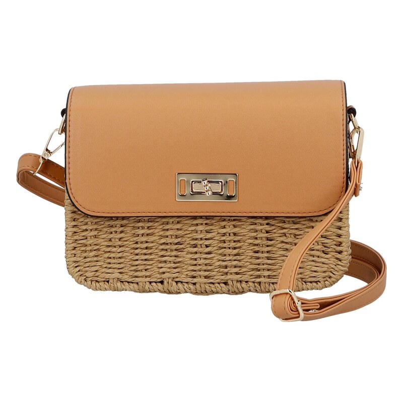 Firenze Moderní dámská crossbody kabelka Eugenie, béžová 115730365