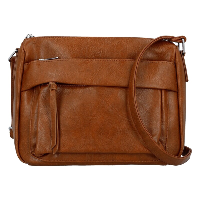 Amalia Trendy dámská koženková crossbody kabelka Lenka, hnědá 115730353