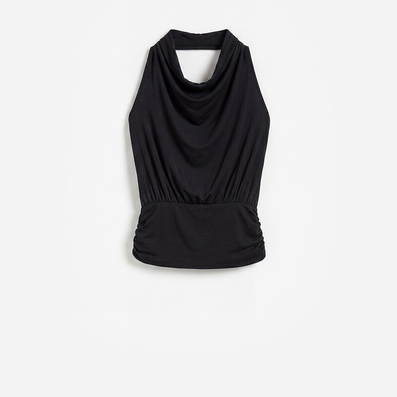 Reserved - Top s výstřihem halter - černý 115730000