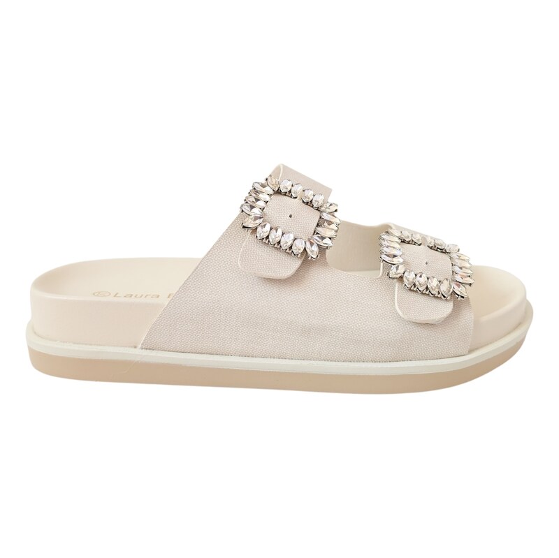 Krémové nazouváky Laura Biagiotti Splash Ivory 115730428