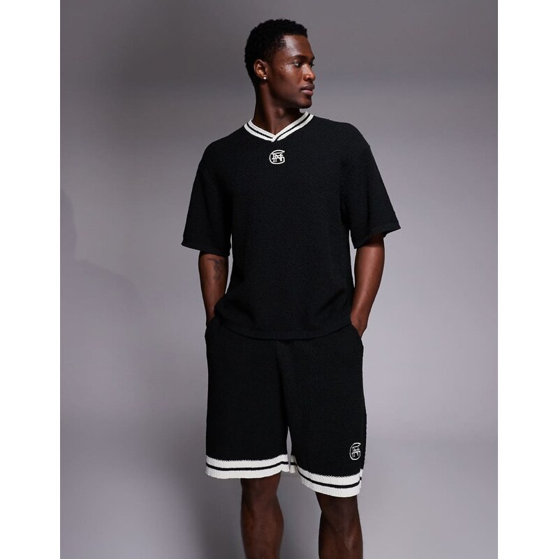 Good For Nothing co-ord knitted shorts in black