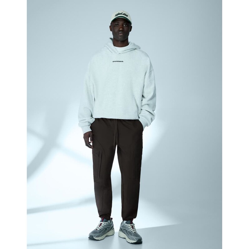 Bershka Technical slim fit cargo trousers in black