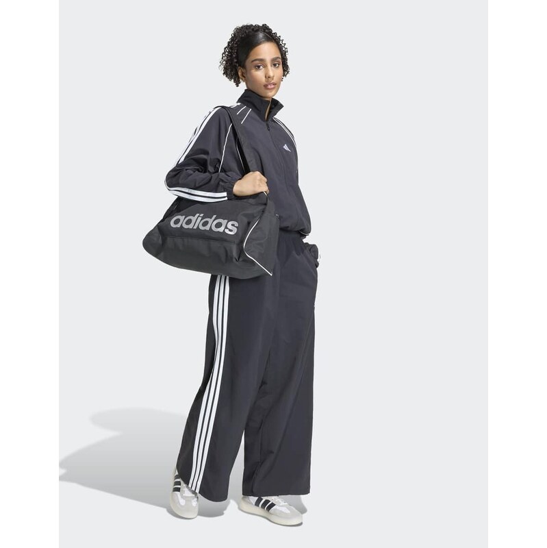 adidas performance Iconic woven wide leg track pants with bunjees in 115730994